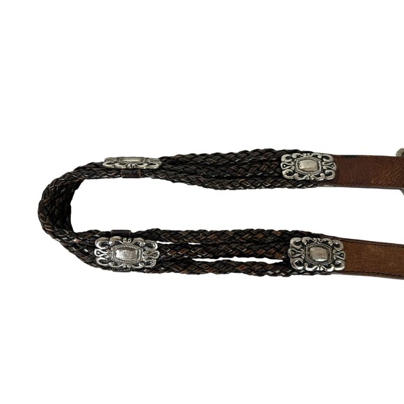 Vintage Brown Woven Strand Leather w Solid Brass Buckle  Size S - Picture 4 of 11